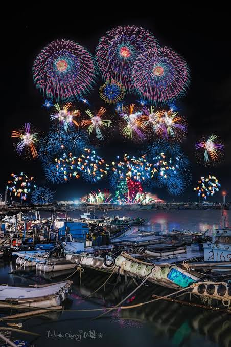 東石漁人碼頭夜景氛圍